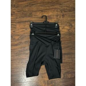 Danskin Women's Crossover Black High Rise 7" Inseam Bike Shorts 2 Pack Sz:XS